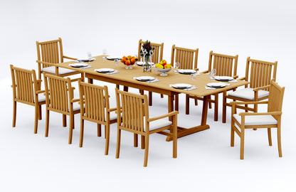 117" Rectangle Table with Trestle Legs and Cahyo Chairs