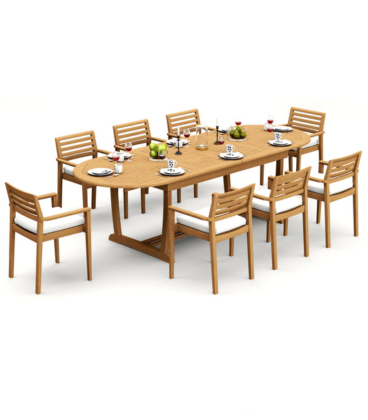 117" Oval Table with Trestle Legs and Montana Chairs