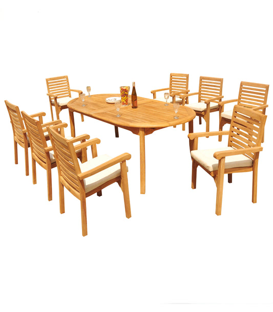 117" Oval Table with Hari Chairs