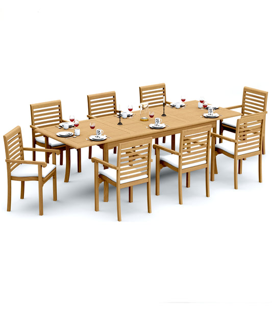 117" Rectangle Table with Hari Chairs