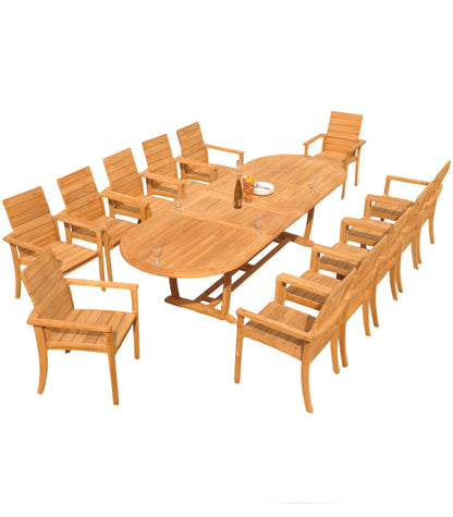 117" Oval Table with Trestle Legs and Algrave Chairs