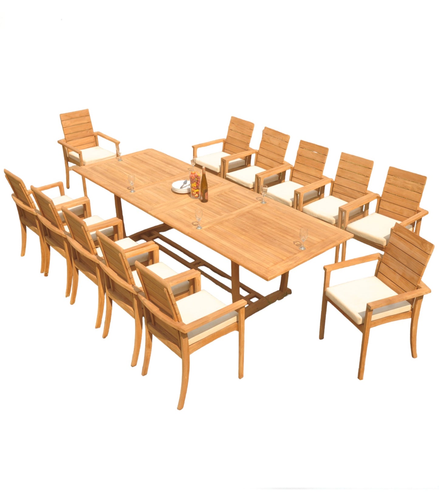 117" Rectangle Table with Trestle Legs and Algrave Chairs