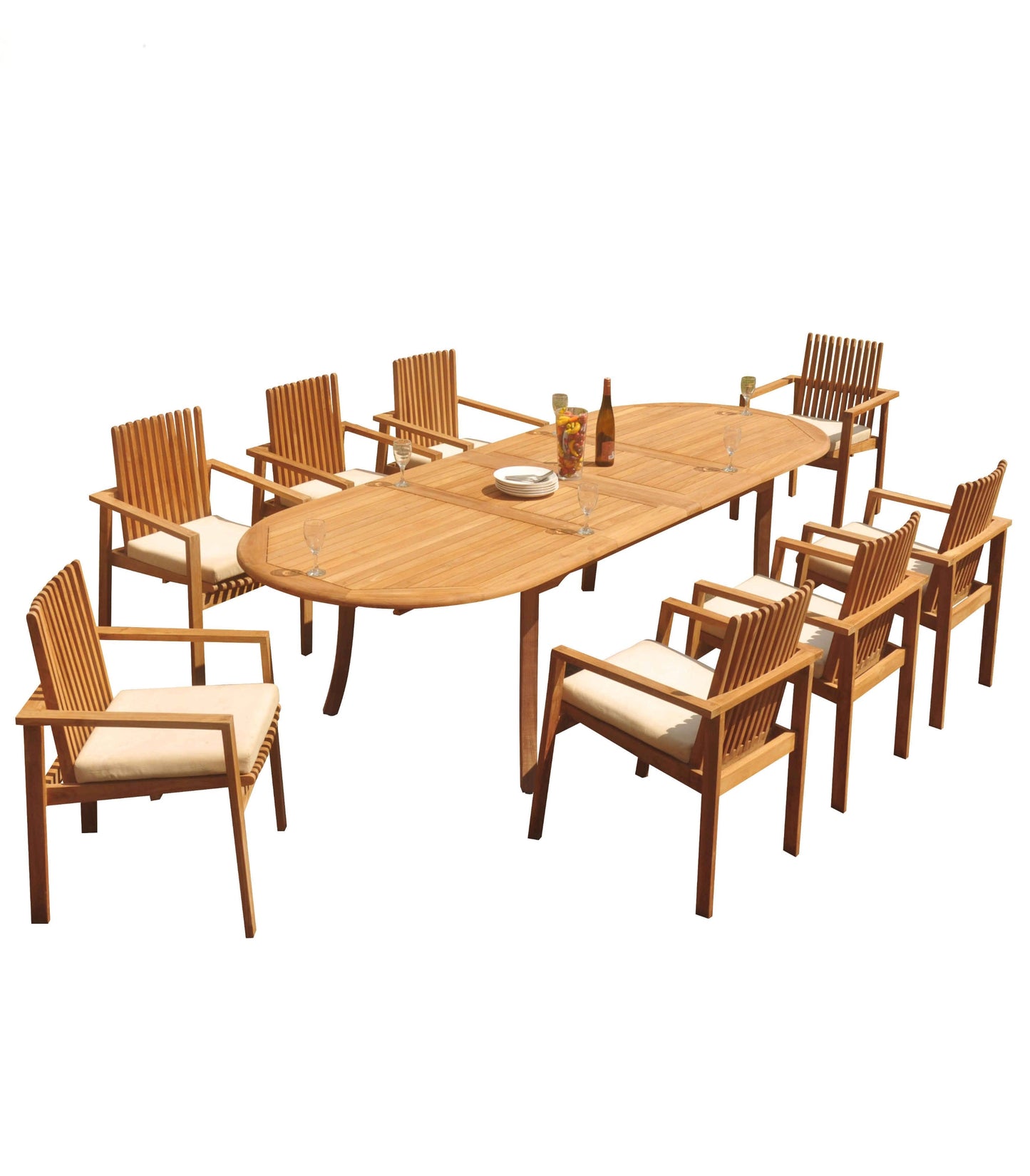 117" Oval Table with Clipper Chairs