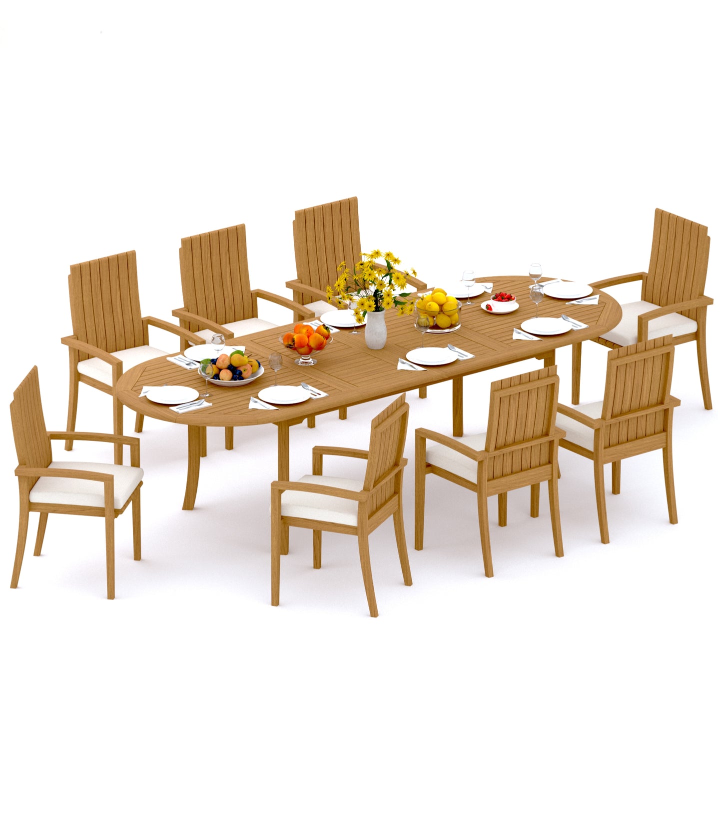 117" Oval Table with Goa Chairs