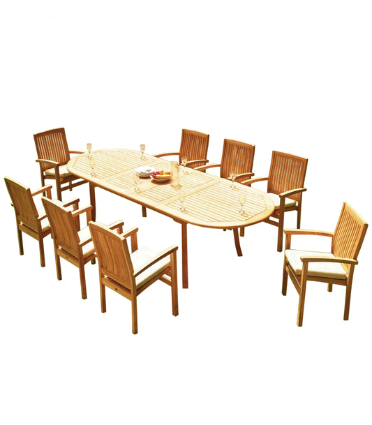 117" Oval Table with Wave Chairs