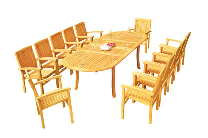 117" Oval Table with Wave Chairs