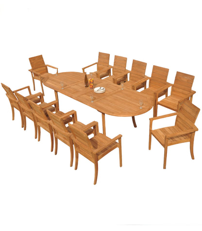 117" Oval Table with Algrave Stacking Chairs