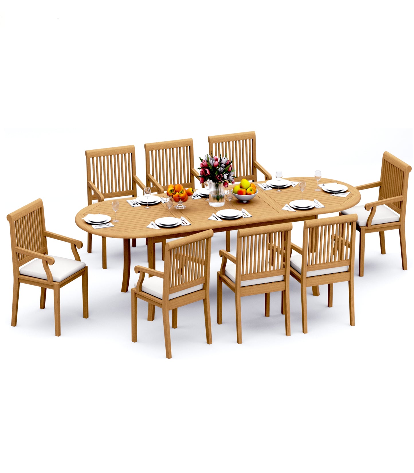 117" Oval Table with Sack Chairs