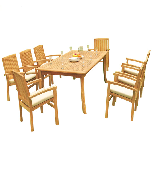 117" Rectangle Table with Wave Chairs