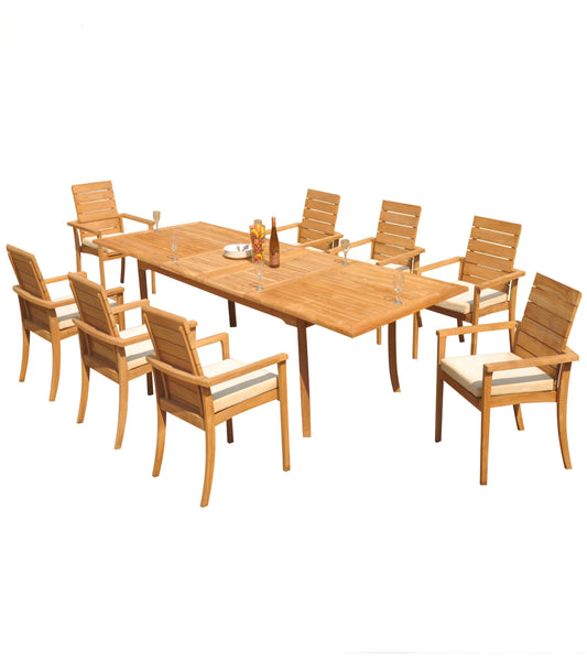 117" Rectangle Table with Algrave Stacking Chairs