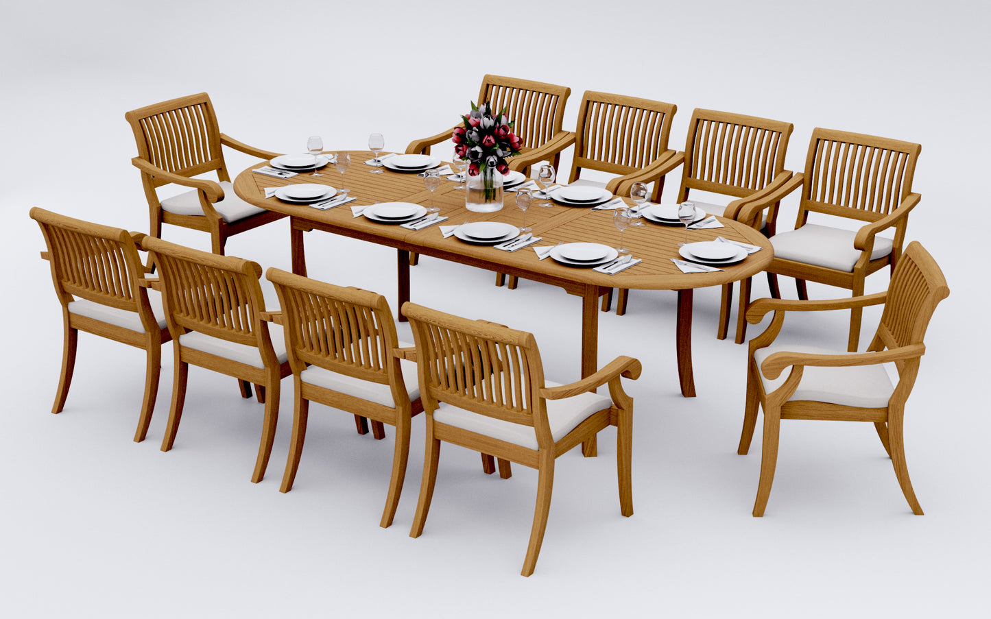94" Oval Table with Arbor Arm Chairs
