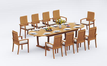 117" Oval Table with Trestle Legs and Goa Chairs