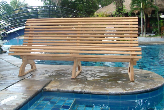 Teak Trolley Car Bench