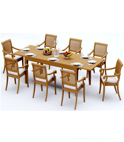 122" Caranas Dining Table with Arbor Arm Chairs