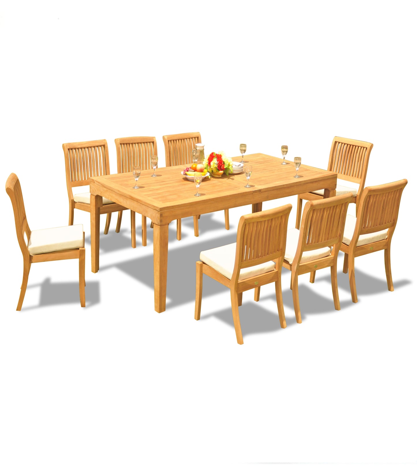 122" Caranas Dining Table with Arbor Armless Chairs