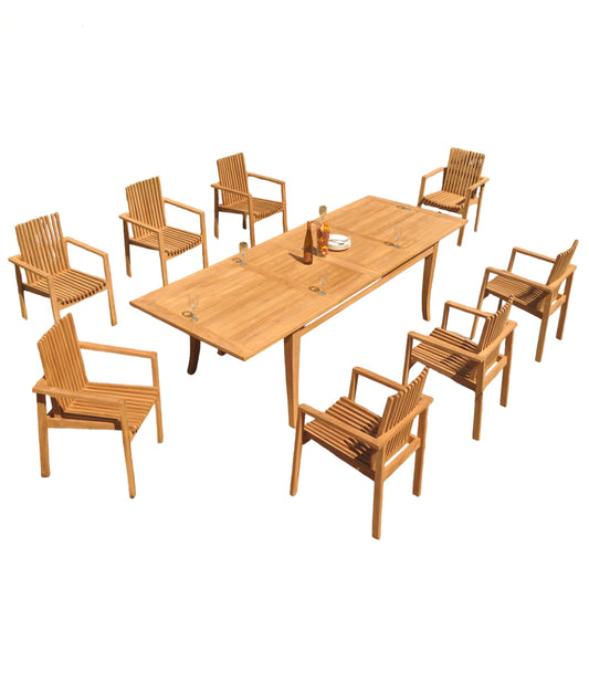 122" Atnas Dining Table with Clipper Chairs