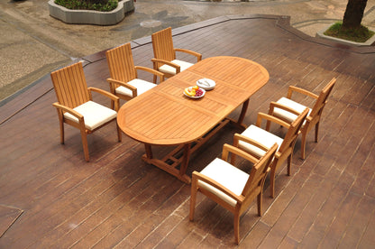 94" Oval Table with Trestle Legs and Goa Chairs