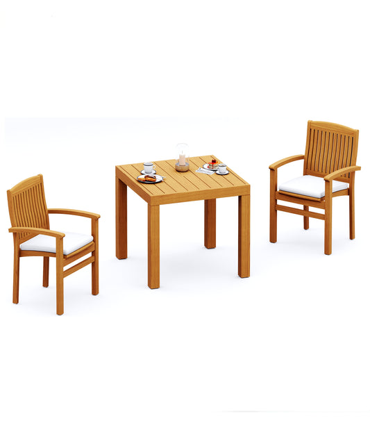 36" Square Table with Wave Chairs