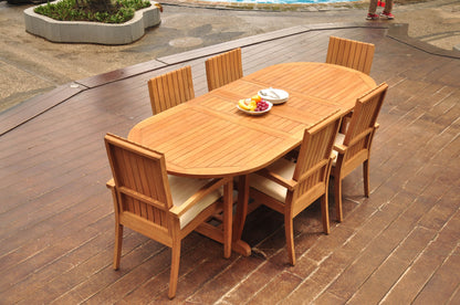 94" Oval Table with Trestle Legs and Goa Chairs