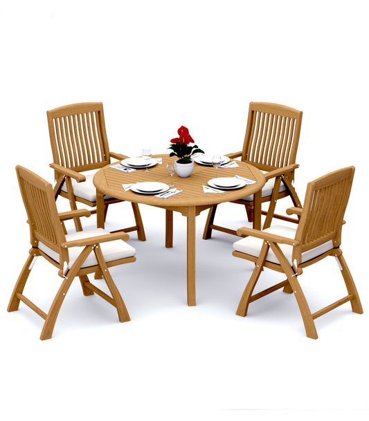 48 Fixed Round Table and with 4 Marley Chairs