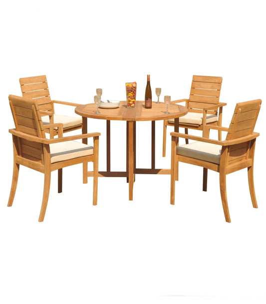 48 Round Butterfly Table and with 4 Algrave Stacking Chairs