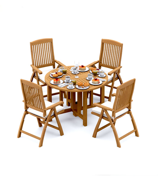 48 Round Butterfly Table and with 4 Marley Chairs