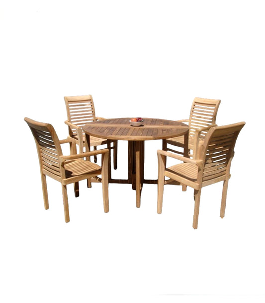 48 Round Butterfly Table and with 4 Mas Chairs