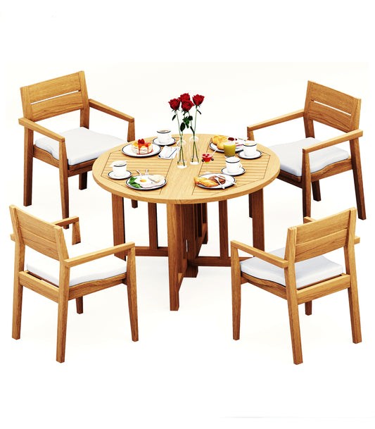 48 Round Butterfly Table and with 4 Vellore Chairs