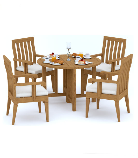 48 Round Butterfly Table and with 4 Caranas Arm Chairs