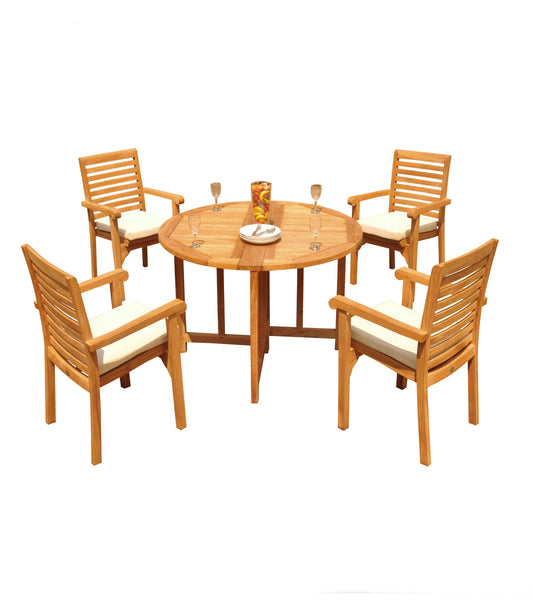 48 Round Butterfly Table and with 4 Hari Chairs