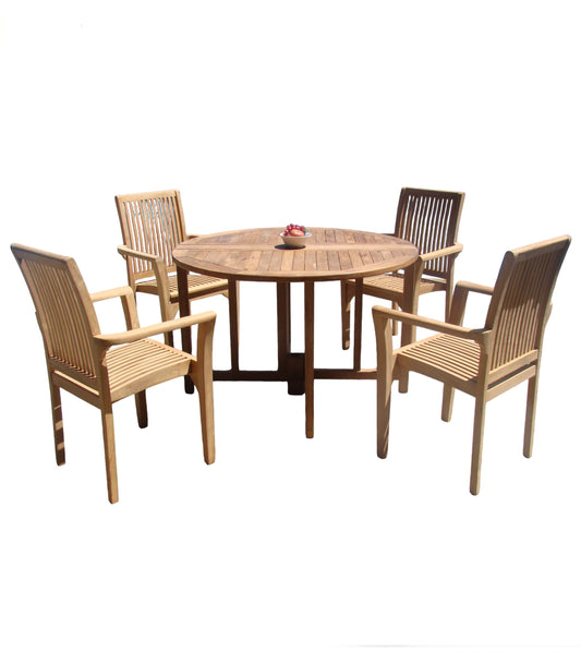 48 Round Butterfly Table and with 4 Lua Chairs