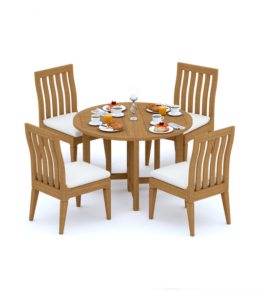 48 Round Butterfly Table and with 4 Caranas Armless Chairs