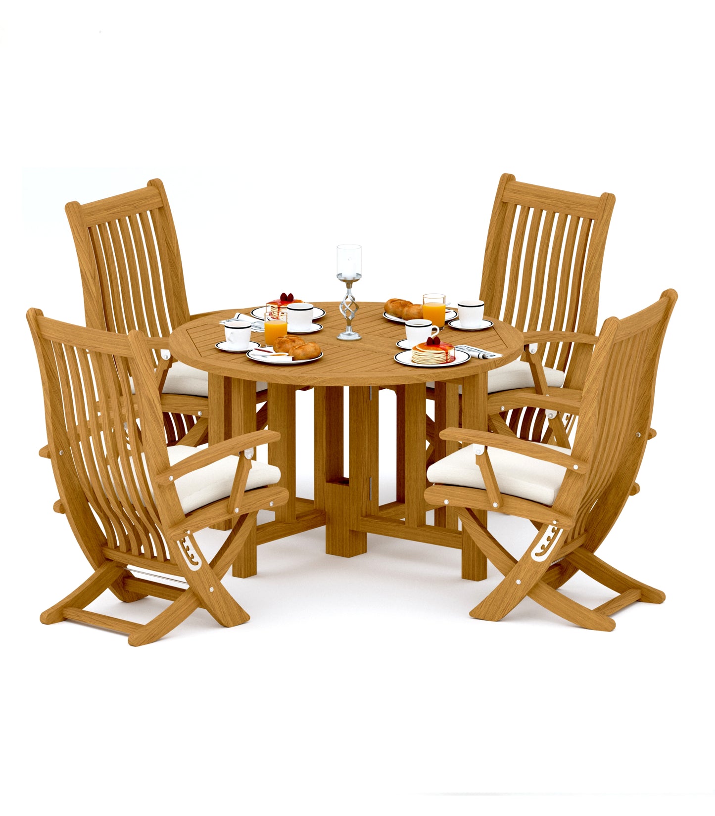 48 Round Butterfly Table and with 4 Warwick Chairs