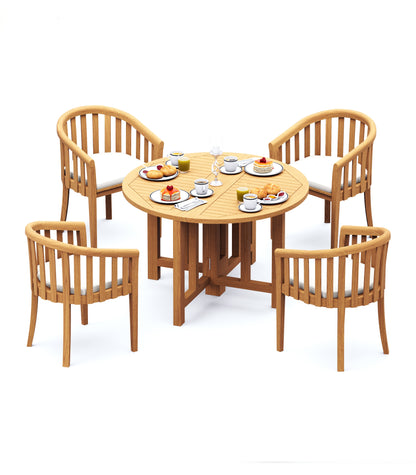 48 Round Butterfly Table and with 4 Lenong Chairs