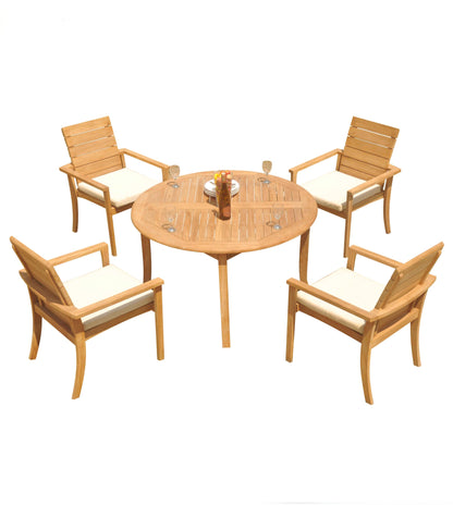 48 Fixed Round Table and with 4 Algrave Chairs