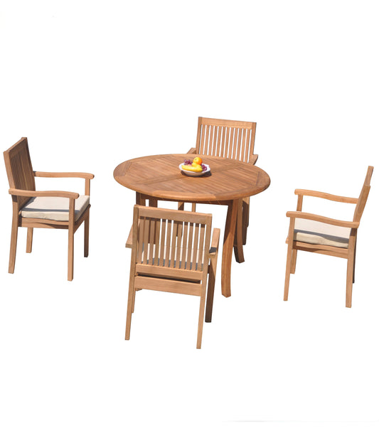 48 Fixed Round Table and with 4 Leveb Chairs