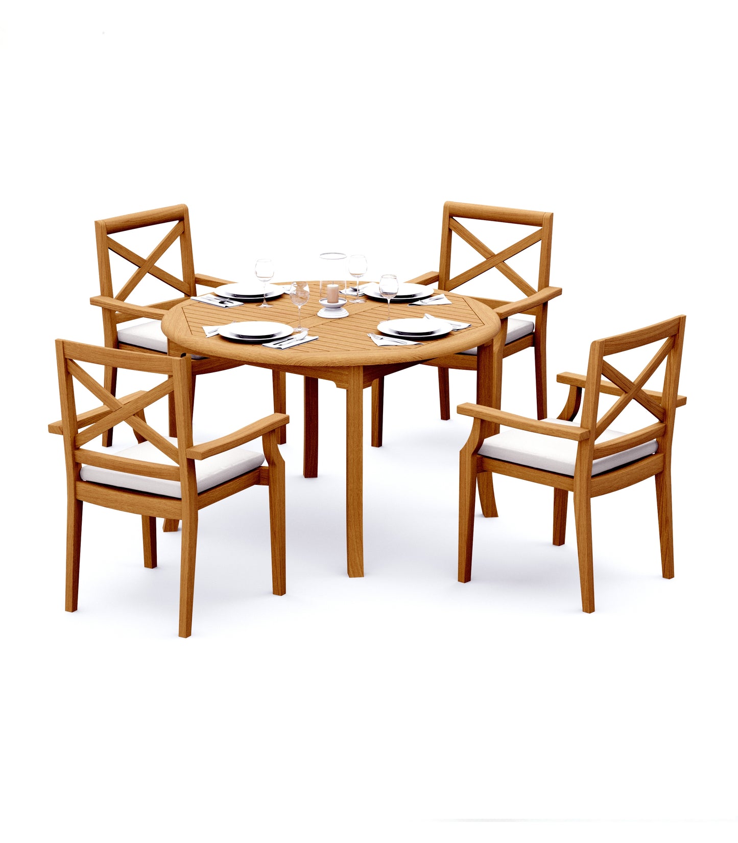 48 Fixed Round Table and with 4 Granada Chairs