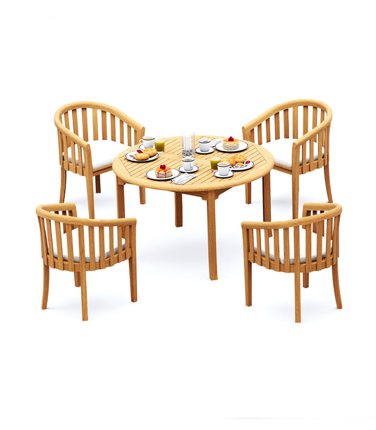 48 Fixed Round Table and with 4 Lenong Chairs