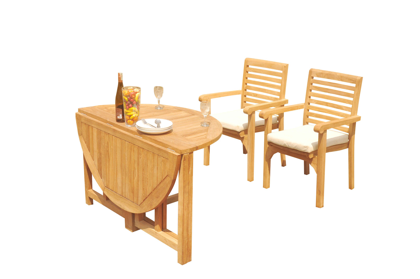 48 Round Butterfly Table and with 4 Hari Chairs