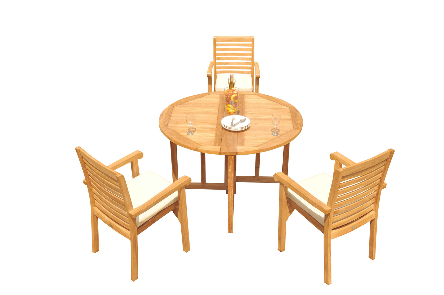 48 Round Butterfly Table and with 4 Hari Chairs