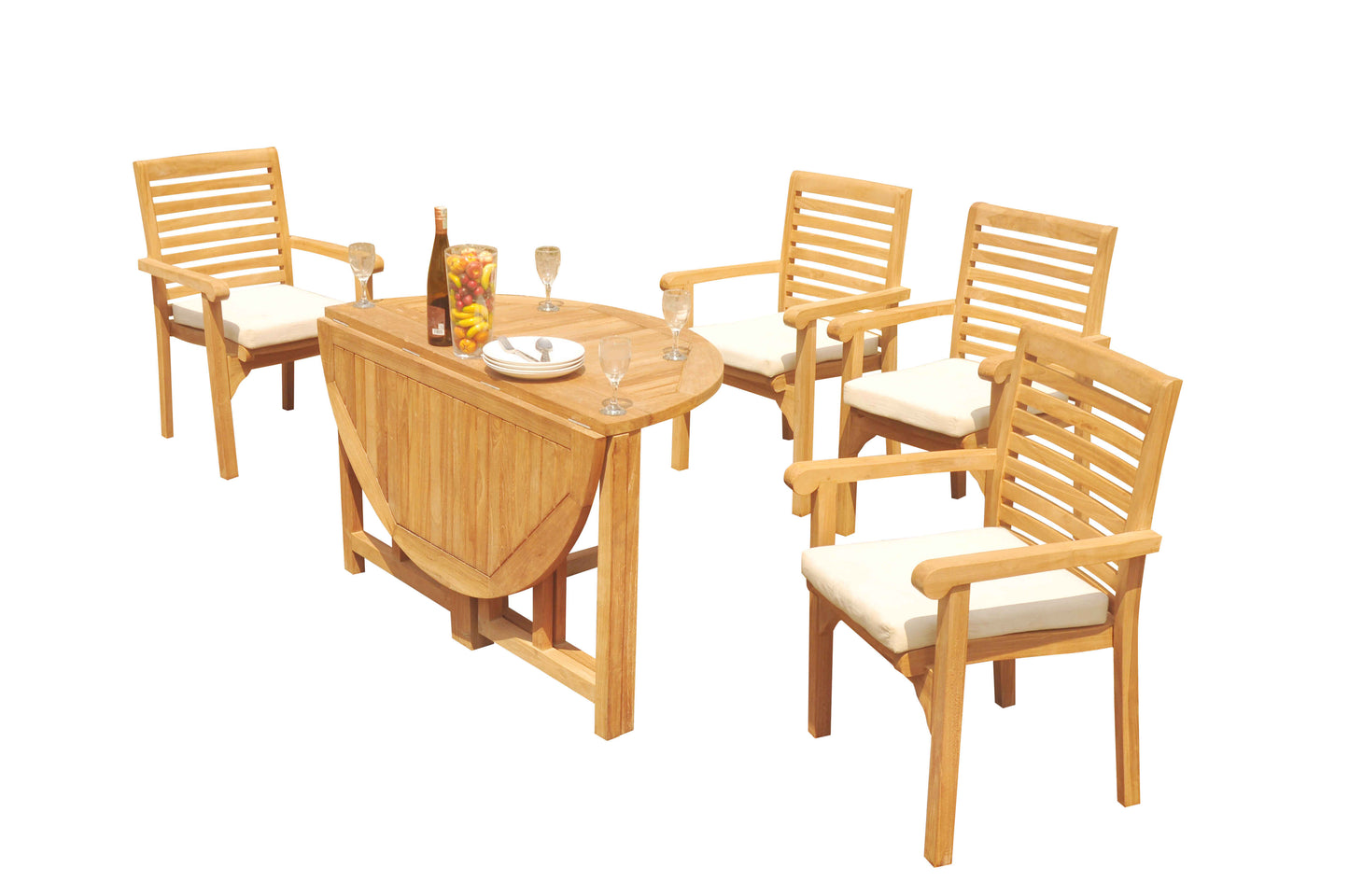 48 Round Butterfly Table and with 4 Hari Chairs