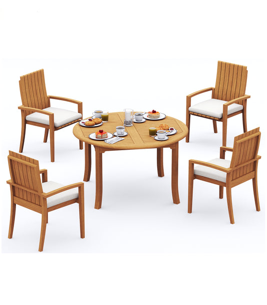 48 Fixed Round Table and with 4 Goa Chairs