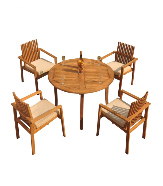 48 Fixed Round Table and with 4 Clipper Chairs