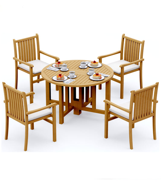 48 Round Butterfly Table and with 4 Cahyo Chairs