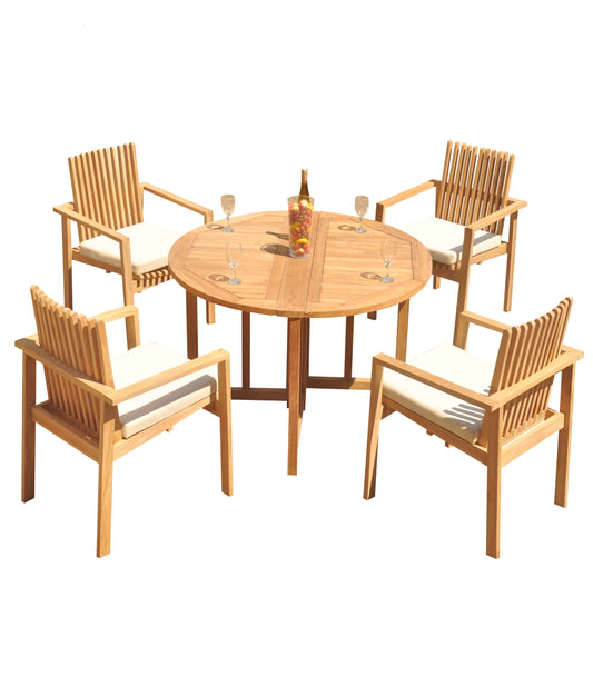 48 Round Butterfly Table and with 4 Clipper Chairs