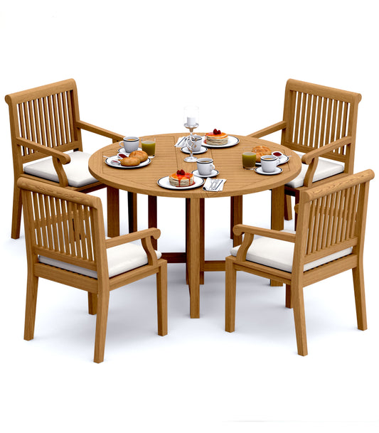 48 Round  Butterfly Table and with 4 Sack Chairs