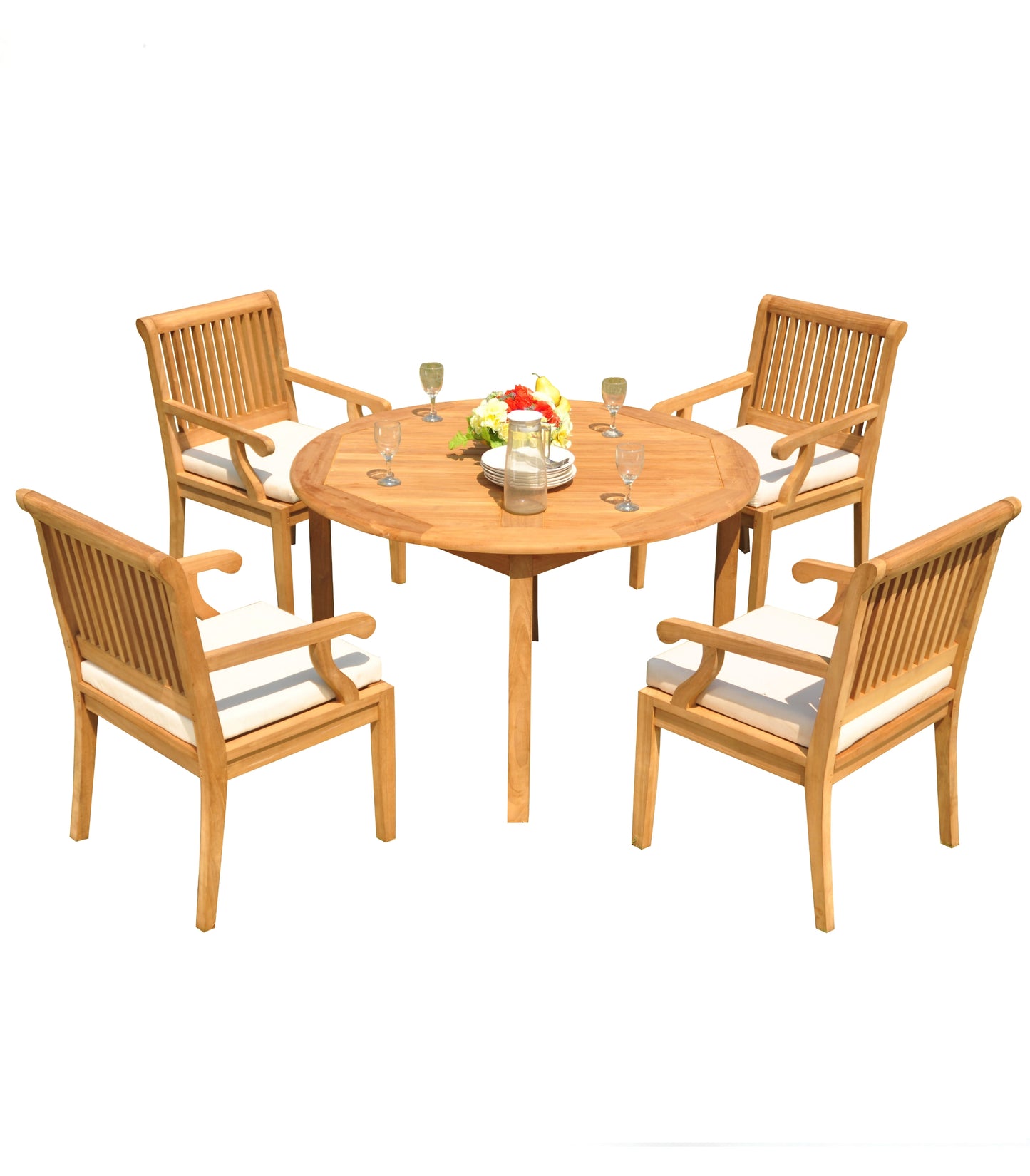 48 Fixed Round Table and with 4 Sack Chairs