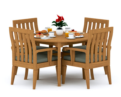 48 Fixed Round Table and with 4 Caranas Arm Chairs