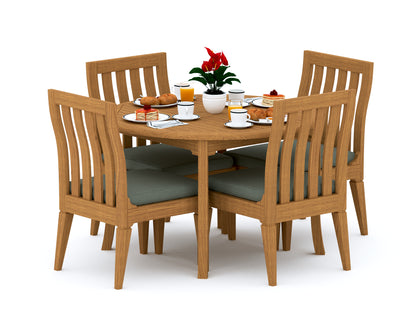 48 Fixed Round Table and with 4 Caranas Armless Chairs