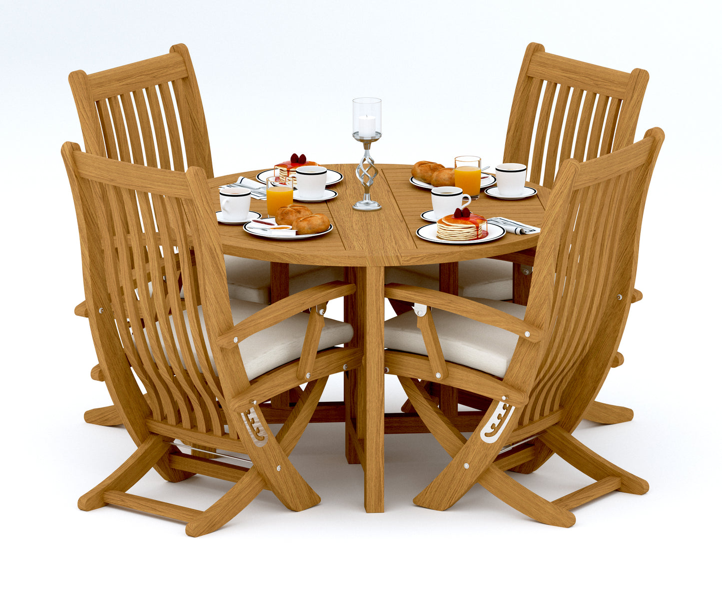 48 Round Butterfly Table and with 4 Warwick Chairs